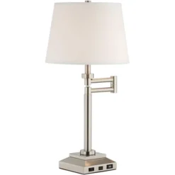 360 Lighting Camber Modern Desk Table Lamp 29" Tall Brushed Steel With USB And AC Power Outlet In Base Swing Arm Linen Shade For Bedroom Living Room 15 360 Lighting Camber Modern Desk Table Lamp 29" Tall Brushed Steel With USB And AC Power Outlet In Base Swing Arm Linen Shade For Bedroom Living Room -Adesso Lighting Deals Store GUEST 9aaaee7a 86be 4aff b573 fe5d3e65423a