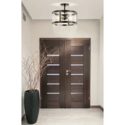 15" Iron And Glass Herndon Modern LED Flush Mount - Jonathan Y -Adesso Lighting Deals Store GUEST a12c8e0d e7c1 4c63 ae0c 8d6f785c2d2a