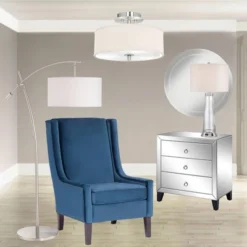 Possini Euro Design Modern Arc Floor Lamp 69" Tall Brushed Steel Adjustable Boom Off White Linen Drum Shade For Living Room Reading Office -Adesso Lighting Deals Store GUEST a19f6ed9 a22a 4c69 85b6 01526b4b6d08