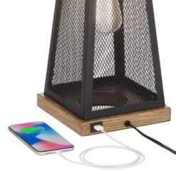 Franklin Iron Works Barris Industrial Table Lamp 26 3/4" High Metal Mesh With Nightlight LED USB Charging Port Burlap Shade For Living Room House Desk 9 Franklin Iron Works Barris Industrial Table Lamp 26 3/4" High Metal Mesh With Nightlight LED USB Charging Port Burlap Shade For Living Room House Desk -Adesso Lighting Deals Store GUEST a1f68d64 2329 42e1 b473 cce83e021488