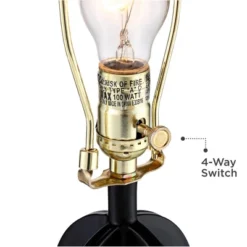 360 Lighting Marcel Industrial Table Lamps 24 1/4" High Set Of 2 Black With USB Charging Port And Nightlight LED Cream Shade For Bedroom Bedside Desk -Adesso Lighting Deals Store GUEST a2307e8f 3faf 448c a0fd 7ffba43a7510 1