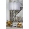 Glass Table Lamp With Drum Shade Silver - Olivia & May
