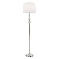 63" Clarissa Crystal Globe Floor Lamp Light Nickel - Inspire Q