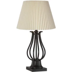 Regency Hill Hadley Industrial Table Lamps Set Of 2 26" High Bronze With AC Power Outlet Ivory Pleat Shade For Bedroom Living Room Bedside Office Desk -Adesso Lighting Deals Store GUEST a6ed12f0 5b50 4ee2 a416 89f9f2679873