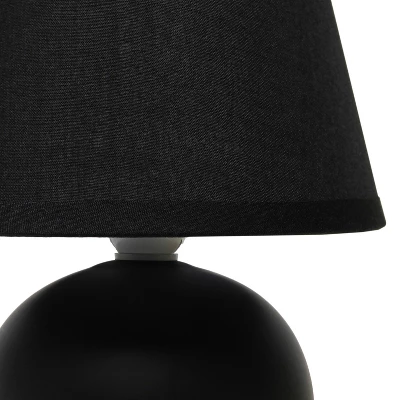 8.66" 2pk Petite Ceramic Orb Base Bedside Table Lamps With Matching Tapered Drum Shade Black - Creekwood Home 7 8.66" 2pk Petite Ceramic Orb Base Bedside Table Lamps With Matching Tapered Drum Shade Black - Creekwood Home - Image 7