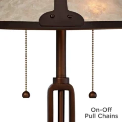 Franklin Iron Works Samuel Industrial Desk Lamp 20" High Rubbed Bronze With USB Charging Port Natural Mica Shade For Bedroom Living Room Bedside Desk -Adesso Lighting Deals Store GUEST ab629bb9 af69 4967 9eff c64bd284bd4a