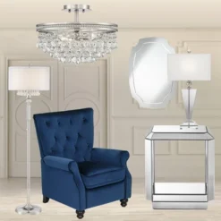 Vienna Full Spectrum Wohlfurst Modern Ceiling Light Semi Flush Mount Fixture 16" Wide Brushed Nickel 3-Light Clear Crystal For Bedroom Living Room -Adesso Lighting Deals Store GUEST ad3a9b3e eb6d 4f10 9b48 ab96a24ff17e