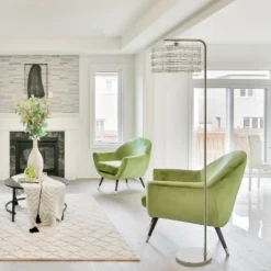 61.5" Quigley Silver Drum Shade Floor Lamp - River Of Goods -Adesso Lighting Deals Store GUEST addfda99 31d6 4699 afcc f4d4886631b4