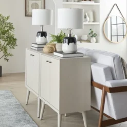 18" Black/White Abstract Splash Ceramic Table Lamp - Nourison -Adesso Lighting Deals Store GUEST adf65643 f809 4e6e 85f4 c64dcd56a91b