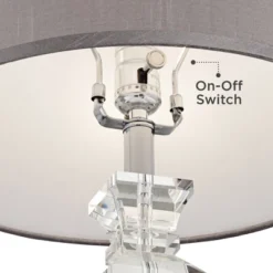 Vienna Full Spectrum Traditional Table Lamp With USB Charging Port 25" High Crystal Gray Shade Living Room Desk Bedroom House Bedside -Adesso Lighting Deals Store GUEST ae02a988 f0e2 4f95 97b2 70960df6d2e6