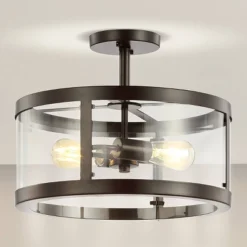 15" Iron And Glass Herndon Modern LED Flush Mount - Jonathan Y -Adesso Lighting Deals Store GUEST b1ba434d 5bb2 45fd 8f6e 1c90b0cbf31f