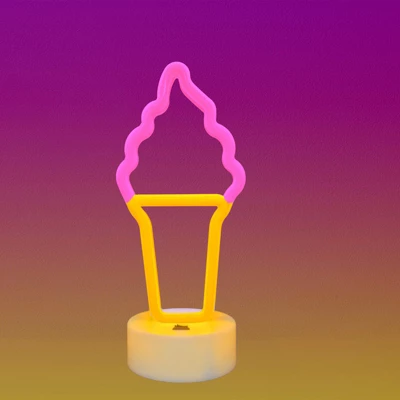 CIAO Tech Decorative Ice Cream Cone Neon Night Light LED Desk Table Lamp 2 CIAO Tech Decorative Ice Cream Cone Neon Night Light LED Desk Table Lamp - Image 2