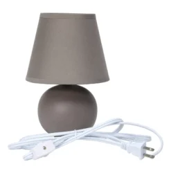 8.66" Petite Ceramic Orb Base Bedside Table Desk Lamp With Matching Tapered Drum Fabric Shade Gray - Creekwood Home -Adesso Lighting Deals Store GUEST b8964816 2a0c 4ae1 921e 36aa713092c5