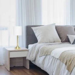 Tapered Desk Lamp With Fabric Drum Shade White - Simple Designs -Adesso Lighting Deals Store GUEST b994042d bc14 4810 98df 18677dd0f57a