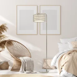 61.5" Quigley Silver Drum Shade Floor Lamp - River Of Goods -Adesso Lighting Deals Store GUEST c1e115ac 6bdb 4de5 bddc 9bbd19556efd