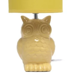 12.8" Contemporary Ceramic Owl Bedside Table Lamp With Matching Fabric Shade Yellow - Simple Designs -Adesso Lighting Deals Store GUEST c38a4981 9618 467d b0f0 a4ce7d82c765