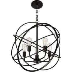 Franklin Iron Works Ellery Bronze Orb Foyer Pendant Chandelier 24 3/4" Wide Modern 5-Light LED Fixture For Dining Room House Kitchen Island Entryway -Adesso Lighting Deals Store GUEST c38e7e76 0881 4044 b906 03a5005fcd29