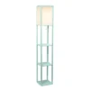 Column Shelf Floor Lamp With Linen Shade - Lalia Home