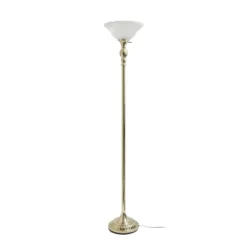 1 Light Torchiere Floor Lamp With Marbleized Glass Shade Gold - Elegant Designs -Adesso Lighting Deals Store GUEST c4e995c8 e60a 453e abe0 eb38db240909