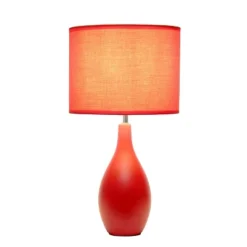 18.11" Traditional Standard Ceramic Dewdrop Table Desk Lamp With Matching Fabric Shade Red - Creekwood Home -Adesso Lighting Deals Store GUEST c5f0c7f6 0619 428b b785 7fb6bce954ea