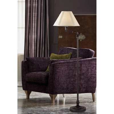 59" 3-way Metal Swing Arm Floor Lamp Dark Bronze - Cal Lighting 2 59" 3-way Metal Swing Arm Floor Lamp Dark Bronze - Cal Lighting - Image 2