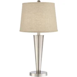 360 Lighting Geoff Modern Table Lamps 26" High Set Of 2 Brushed Nickel With USB Charging Port Cream Burlap Drum Shade For Bedroom Living Room Desk -Adesso Lighting Deals Store GUEST d117b070 aa32 4d77 ab0d e72e60631f1e