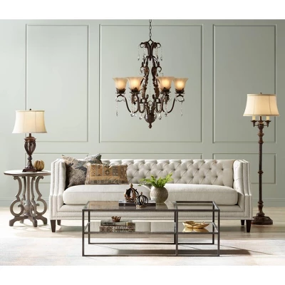 Barnes And Ivy Traditional Floor Lamp Candelabra Style 4-Light 64.5" Tall Italian Bronze Bell Shade For Living Room Reading Bedroom 8 Barnes And Ivy Traditional Floor Lamp Candelabra Style 4-Light 64.5" Tall Italian Bronze Bell Shade For Living Room Reading Bedroom - Image 8