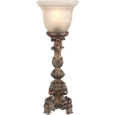 Regency Hill French LED Uplight Desk Table Lamp 18" High Beige Wash Candlestick Alabaster Glass Shade For Bedroom Bedside Office 5 Regency Hill French LED Uplight Desk Table Lamp 18" High Beige Wash Candlestick Alabaster Glass Shade For Bedroom Bedside Office - Image 5