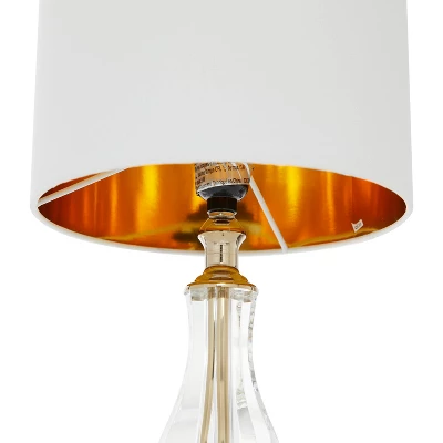 26" X 10" Glam Glass Table Lamp Gold - Olivia & May 3 26" X 10" Glam Glass Table Lamp Gold - Olivia & May - Image 3