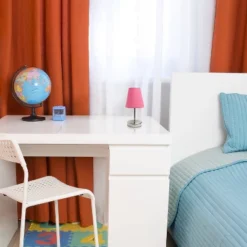 10.5" Petite Metal Stick Bedside Table Desk Lamp In Sand Nickel With Fabric Shade Pink - Creekwood Home -Adesso Lighting Deals Store GUEST d2935483 898d 4ac3 bf4b de8580a97a94