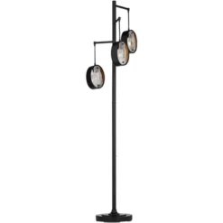 Uttermost Modern Industrial Floor Lamp 73 1/2" Tall Matte Black 3-Light Marbleized Glass Drop Shade For Living Room Reading Family Bedroom Office Home -Adesso Lighting Deals Store GUEST d2daeb95 91a6 47c4 a33f ee4bc6f5775a