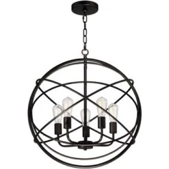 Franklin Iron Works Ellery Bronze Orb Foyer Pendant Chandelier 24 3/4" Wide Modern 5-Light LED Fixture For Dining Room House Kitchen Island Entryway -Adesso Lighting Deals Store GUEST d463f18c f7ed 463c 88ad 3f94c20a46e7