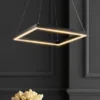 15.75" LED Nero Square Contemporary Metal Pendant Black - JONATHAN Y