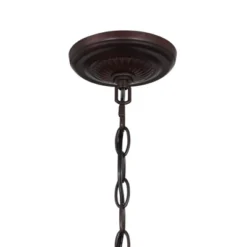 Robert Louis Tiffany Bronze Pendant Chandelier 20" Wide Rustic Peacock Stained Art Glass 3-Light Fixture For Dining Room House Kitchen Island Entryway -Adesso Lighting Deals Store GUEST d517971b f031 447b 87ae 7af710e21163