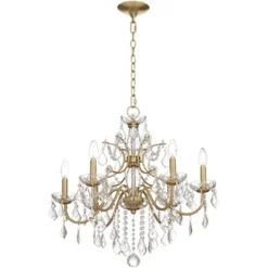 Vienna Full Spectrum DeMallo Gold Chandelier 26" Wide French Scroll Arm Clear Crystal 6-Light Fixture For Dining Room House Foyer Kitchen Island Home -Adesso Lighting Deals Store GUEST d65a3f18 3926 40b9 802a 8aba7e6dd197
