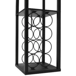 Etagere Organizer Storage Shelf Floor Lamp With Linen Shade Black - Simple Designs -Adesso Lighting Deals Store GUEST d8e59f59 e290 480e ae49 0ce73009a871