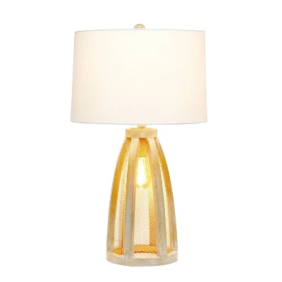 Wood Arch Farmhouse Table Lamp With Fabric Shade Natural - Lalia Home 1 Wood Arch Farmhouse Table Lamp With Fabric Shade Natural - Lalia Home