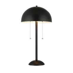21" Metal Dome Shaped Table Lamp With Pull Chains (Includes LED Light Bulb) Black - Cresswell Lighting -Adesso Lighting Deals Store GUEST d9101ad6 da89 4776 9c99 7acd2098cc43