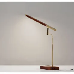 LED Barrett Desk Lamp Walnut/Brass (Includes LED Light Bulb) - Adesso -Adesso Lighting Deals Store GUEST d9e61632 5c66 41ea ac7e 03cae14af8fc