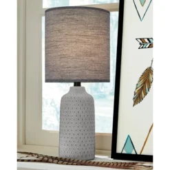 Donnford Ceramic Table Lamp Gray - Signature Design By Ashley