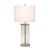 Entrapped Glass Table Lamp With Fabric Shade Brushed Nickel - Lalia Home