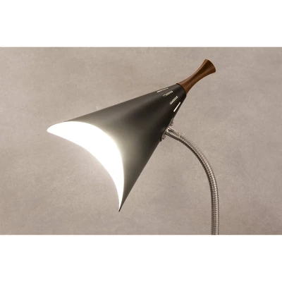 18.5" Draper Gooseneck Desk Lamp Black - Adesso 1 18.5" Draper Gooseneck Desk Lamp Black - Adesso