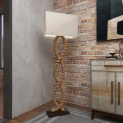 Rustic Jute Floor Lamp Brown - Olivia & May -Adesso Lighting Deals Store GUEST e29276a0 4c0d 4f24 98fa bbc87ad4a6d7