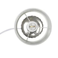 11.61" Tall Ruffled Capsule Bedside Table Desk Lamp With White Drum Fabric Shade Silver - Simple Designs -Adesso Lighting Deals Store GUEST e2d461b5 cd83 422d 9d38 4e2f9f79446e