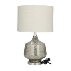 Linen Table Lamp With Faux Mercury Glass Finish Silver - Olivia & May -Adesso Lighting Deals Store GUEST e347cda9 00fa 421e a808 fc381f44bc93