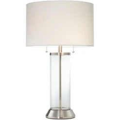 Possini Euro Design Fritz Modern Table Lamp 26 1/2" High Silver Clear Glass Column With USB And AC Power Outlet In Base Drum Shade For Bedroom Desk 14 Possini Euro Design Fritz Modern Table Lamp 26 1/2" High Silver Clear Glass Column With USB And AC Power Outlet In Base Drum Shade For Bedroom Desk -Adesso Lighting Deals Store GUEST e358d4f6 47ca 4dd5 be89 3b533979f57e
