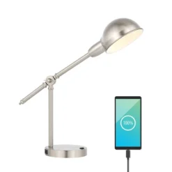 20.25" Curtis Vintage Industrial Iron Adjustable Dome Shade Task Lamp With USB Charging Port (Includes LED Light Bulb) - JONATHAN Y -Adesso Lighting Deals Store GUEST e3c40555 9d79 4357 9509 717772b95e09