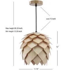 11.75" Simon Pinecone Wood Pendant (Includes Energy Efficient Light Bulb) Brown - JONATHAN Y -Adesso Lighting Deals Store GUEST e4df1dfe e751 4bcc b613 1e6652212711