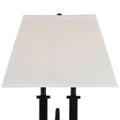 Possini Euro Design Deacon Modern Desk Table Lamp 26" High Black With USB And AC Power Outlet In Base LED Reading Light Oatmeal Shade For Office Desk -Adesso Lighting Deals Store GUEST e587a2a5 8800 4462 9800 0f989f718c22