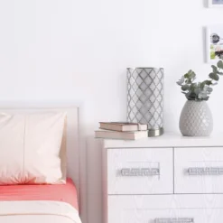 Tree Bark Pattern Uplight Table Lamp Medium Silver (Includes LED Light Bulb) - Lavish Home -Adesso Lighting Deals Store GUEST e656b294 9e9f 47d4 8a92 17e0b97348bd